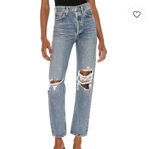 Agolde 90s Pinch Waist Straight Leg Distressed Size 26